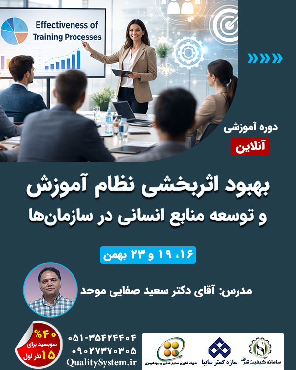 دوره آموزشی بهبود اثربخشی نظام آموزش و توسعه منابع انسانی در سازمانها دوره آموزشی بهبود اثربخشی نظام آموزش و توسعه منابع انسانی در سازمانها
